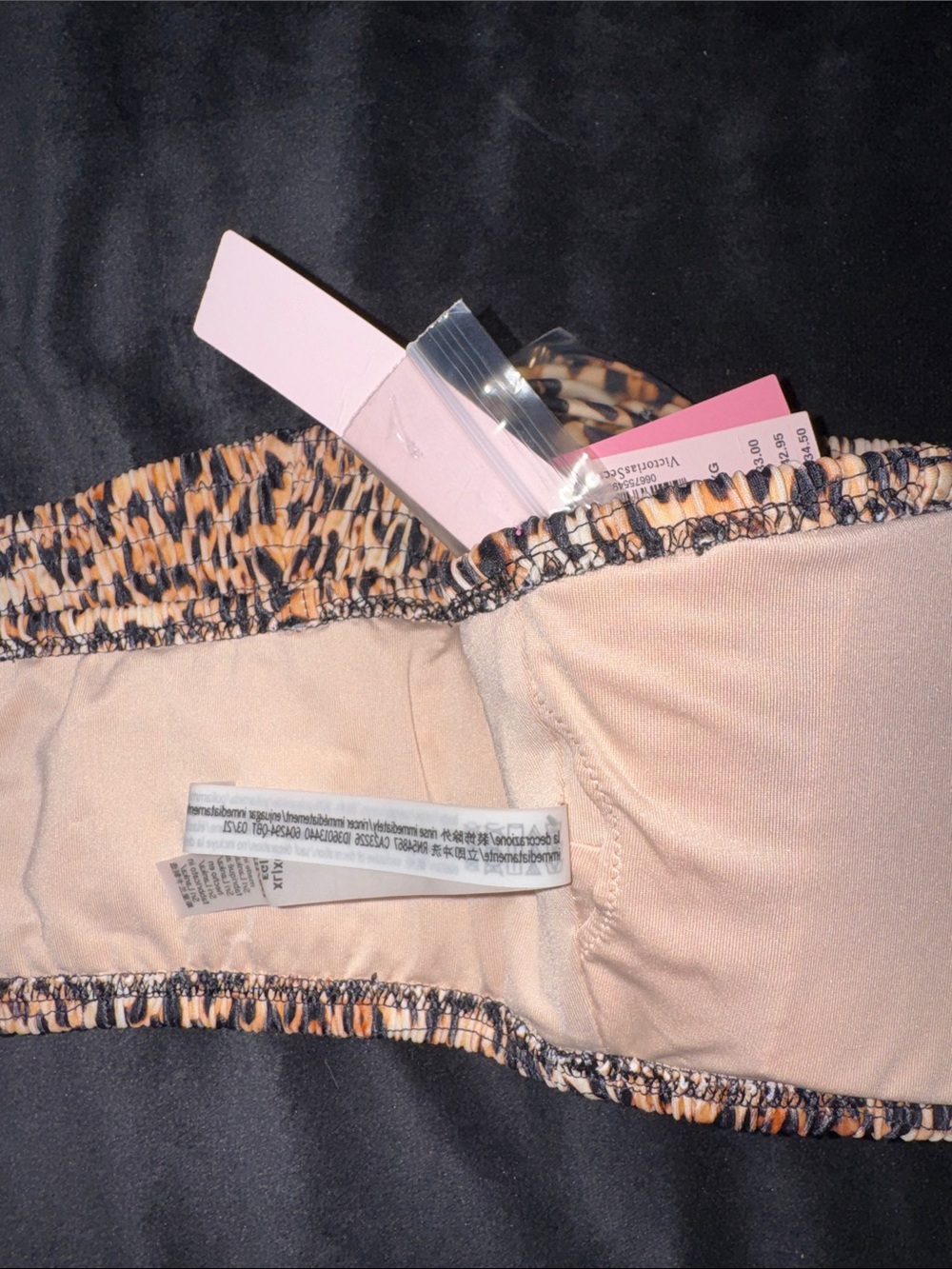 Victorias Secret Swim Leopard Print Tube Top Removable Straps Size XL Resort Sun - Picture 9 of 12